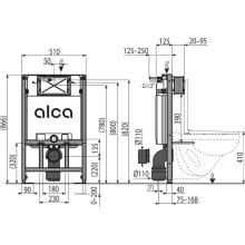 alcadrain Vorwandinstallationssystem für Trockenbau AM101/850