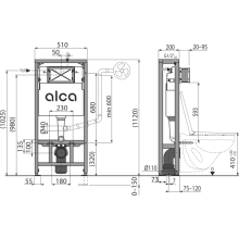 Alcadrain Vorwandinstallationssystem für Trockenbau freistehend AM116/1120