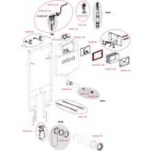 Alcadrain Vorwandinstallationssystem für Trockenbau (aus GK) AM1101/1200 SLIM