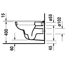 Duravit Wand-Tiefspül-WC D-Code 4,5 Liter, 355 x 545 mm, weiß