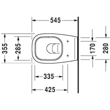 Duravit Wand-Tiefspül-WC D-Code 4,5 Liter, 355 x 545 mm, weiß