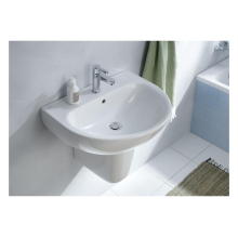 Geberit Waschtisch Renova mit HL mittig, mit ÜL 600x480mm weiß