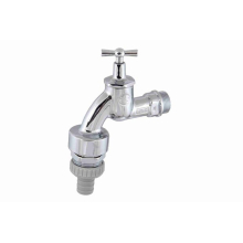 Schlösser Armaturen AUSLAUFVENTIL MIT RB, RV, SV KNEBEL-OT, SCHW, 3/4", POL.CHR, DVGW