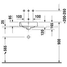 Duravit Aufsatzwaschtisch Happy D.2 400mm m. ÜL o. HLB geschliffen weiß