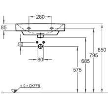 Geberit M100 E-Waschtisch eckige Form 600x480mm weiß