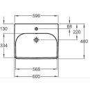 Geberit M100 E-Waschtisch eckige Form 600x480mm weiß