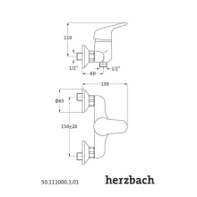 Herzbach KAPPA Brausebatterie Aufputz Chrom