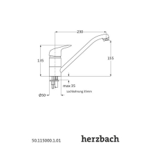 Herzbach KAPPA Spültisch-Einlochbatterie Chrom