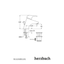 Herzbach KAPPA WT-Einlochbatterie ND mit Ablauf Chrom