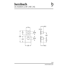 Herzbach LOGIC XL 1 / 1+ TA-Farbset 2 Blenden eckig 2 Griffe rund Copper Steel