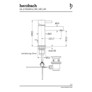 Herzbach DESIGN iX PVD WT-Einlochbatt. M-Size mit Ablauf...