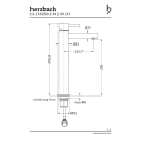 Herzbach DESIGN iX PVD WT-Einlochbatt. XL-Size Schaft...