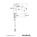 Herzbach DESIGN iX PVD Waschtisch-Standventil ohne Ablauf...