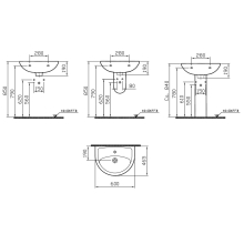 Vitra Waschtisch 600 x 465 mm, weiß