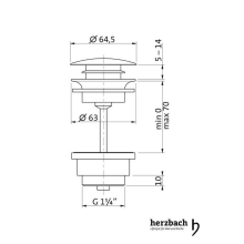 Herzbach DESIGN IX PVD Universal Ablaufventil 1 1/4" rund Black