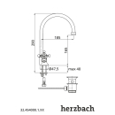 Herzbach ANAIS WT-Einlochbatterie schwenkbar mit Ablauf...