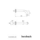 Herzbach ANAIS Wandauslauf 210mm rund gewinkelt Chrom