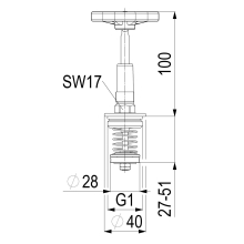 Schlösser Armaturen FETTKAMMER-OT FUER KFR-VENTIL DIN3502, STEIG.SP, DN25, 1", EPDM