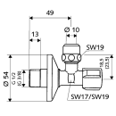 Schell Eckventil 1/2" nicht selbstdichtend DVGW