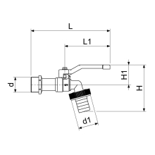 Schlösser Armaturen KUGEL-AUSLAUFHAHN, LEICHT, DN20 3/4", HEBELGR.ROT, MATT VERCHROMT
