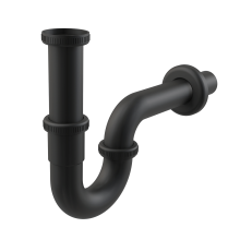 alcadrain Röhrengeruchverschluss „U“ für die Waschbecken DN32 mit einer Überwurfmutter 5/4", Schwarz-Matt