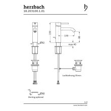 Herzbach DEEP Einhebel-Waschtisch-Einlochbatterie M-Size 130