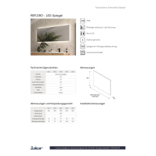 Spiegel REFLEXO 1000 mit Led-Leuchte (4, 4 W/m - 4000ºK) IP44 1000 x 600 mm