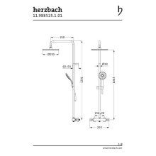 Herzbach LIVING SPA Duschsäule RB 250mm rund Multihandbrause Chrom