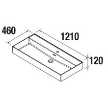 Waschtisch VENETO 1210 PORZELLAN WEIß 1210 x 120 x 460 mm