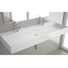 Waschtisch VENETO 1210 Mit 2 Bohrungen PORZELLAN WEIß 1210 x 120 x 460 mm