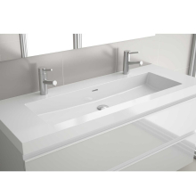 Waschtisch TOSCANA 1200 Mit 2 Bohrungen ohne SiphonMINERALGUSS WEIß 1205 x 50 x460 mm