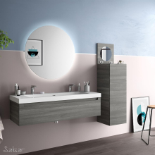 Waschtisch TOSCANA 1200 Mit 2 Bohrungen ohne SiphonMINERALGUSS WEIß 1205 x 50 x460 mm