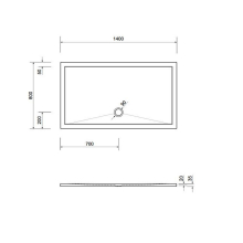 Schröder Viereck Duschwanne Deepstone E 140x80x2 cm weiß, Mineralguss