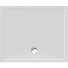Schröder Viereck Duschwanne Deepstone E 120x100x2 cm weiß, Mineralguss