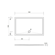 Schröder Rechteckduschwanne Deepstone E 160x100x2 cm weiß, Mineralguss