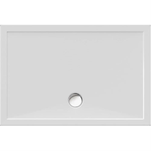 Schröder Viereck Duschwanne Deepstone E 120x80x2 cm weiß, Mineralguss
