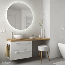 Spiegel MOON 800 Rounder Wandspiegel mit LED-leuchte (4, 4 W/m - 4000ºK.) IP 44 d 800 mm