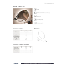 Spiegel MOON 800 Rounder Wandspiegel mit LED-leuchte (4, 4 W/m - 4000ºK.) IP 44 d 800 mm