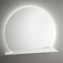 SUNRISE Spiegel 800 Rounder Wandspiegel mit Abstellbord, mit LED-leuchte