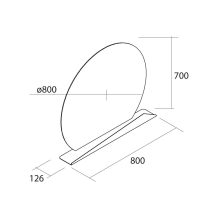 SUNRISE Spiegel 800 Rounder Wandspiegel mit Abstellbord, mit LED-leuchte