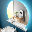 SUNRISE Spiegel 1000 Rounder Wandspiegel mit LED-leuchte