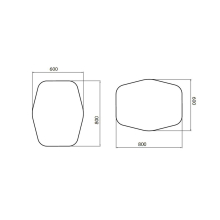 Spiegel ORGANIC 600 mit Led-Leuchte (4, 4 W/m - 4000ºK.) IP44 600 x 800 mm