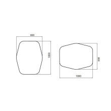 Spiegel ORGANIC 800 mit Led-Leuchte (4, 4 W/m - 4000ºK.) IP44 800 x 1000 mm