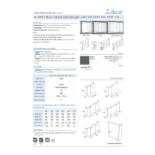 Spiegelschrank ALLIANCE 700 2 Spiegeltüren doppelt verspiegelt inkl. Schalter und Steckdose und mit seitlichem LED-Licht(22W) 730 x 650 x 150 mm