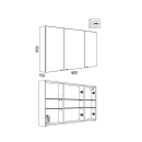 Spiegelschrank ALLIANCE 900 3 Spiegeltüren doppelt...