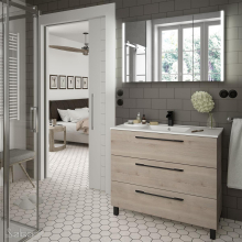 Spiegelschrank ALLIANCE 1000 3 Spiegeltüren doppelt verspiegelt inkl. Schalter und Steckdose und mit seitlichem LED-Licht(21.5W) 1030 x 650 x 150 mm