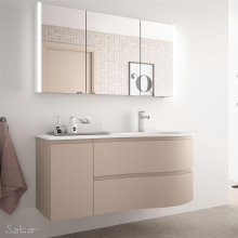Spiegelschrank ALLIANCE 1200 3 Spiegeltüren doppelt verspiegelt inkl. Schalter und Steckdose und mit seitlichem LED-Licht(21.5W) 1222 x 650 x 150 mm