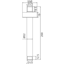 Beitz & Walz AQVASHOWER Deckenanbindung 200 mm, mattschwarz