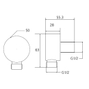Beitz & Walz AQVASHOWER Wandanschlussbogen 1/2"...