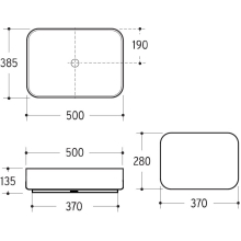 Beitz & Walz AqvaCeramica Aufsatzbecken "SlimRim" 500 x 385 mm mattschwarz